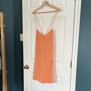 RVCA Orange Spaghetti-Strap Open Back Mini Dress